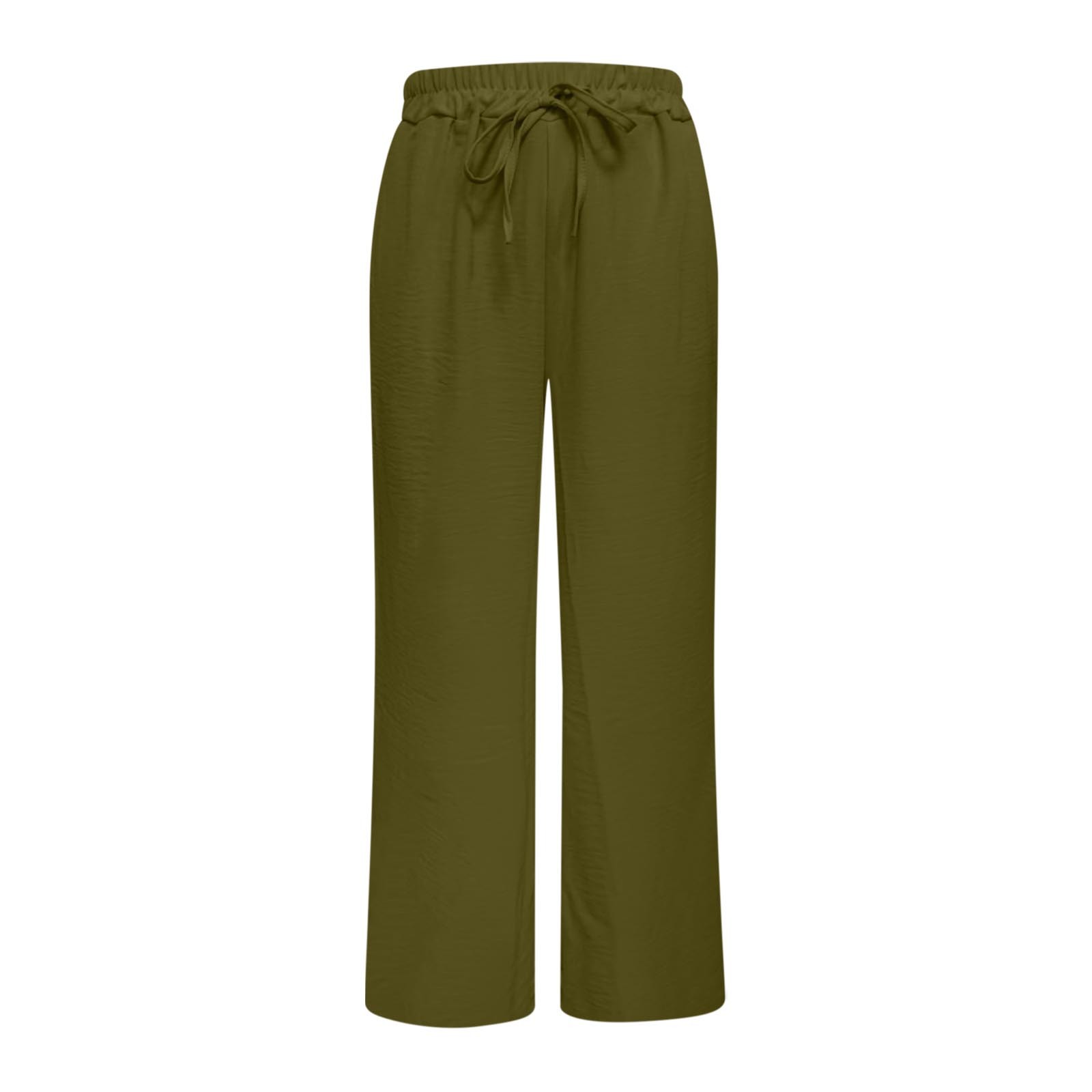 thumbnail image 4 of Pantalones palazzo de cintura alta y pierna ancha para mujer: ligeros, con cordón en la cintura, bolsillos, pantalones casuales de verano., 4 of 5